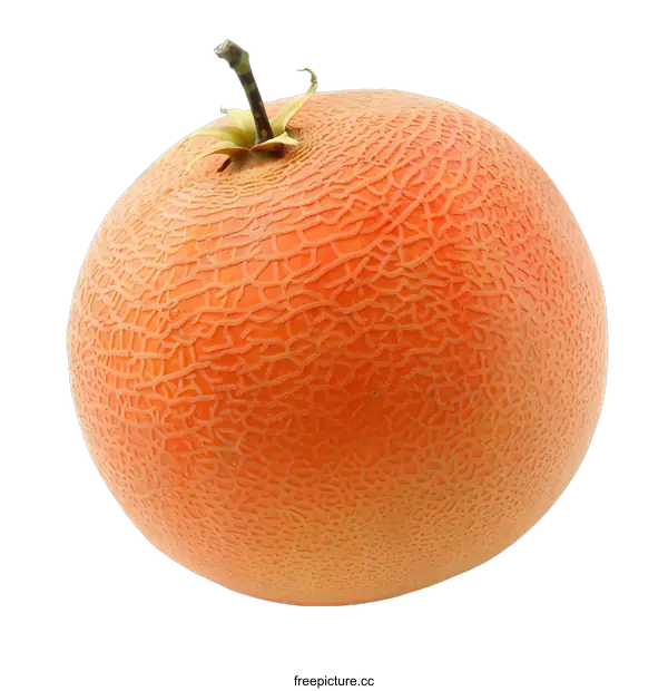 [Transparent Background PNG]Orange Cantaloupe Melon Isolated on White Background