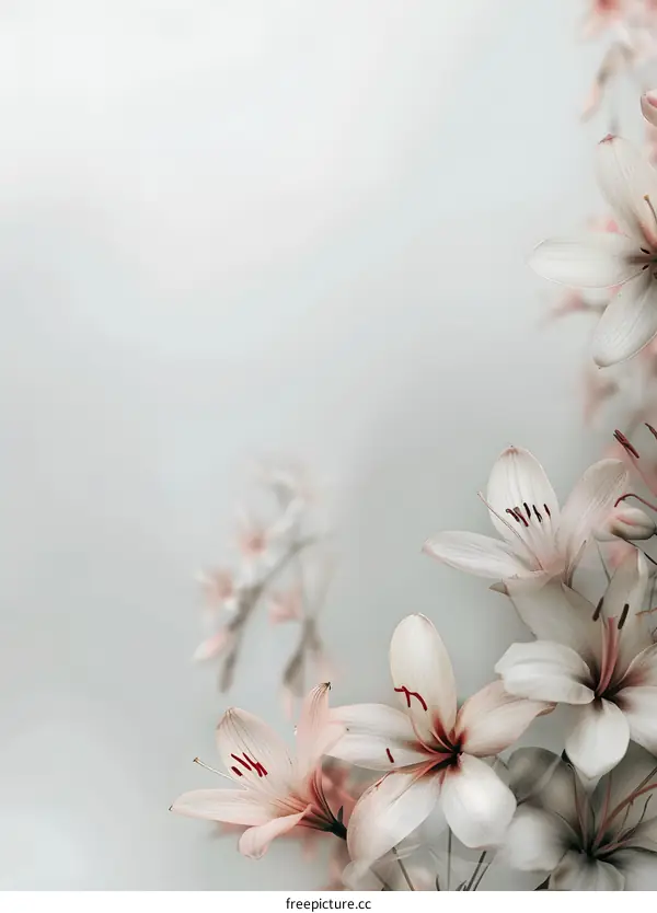 Beautiful White Flowers Against A Light Blue Background