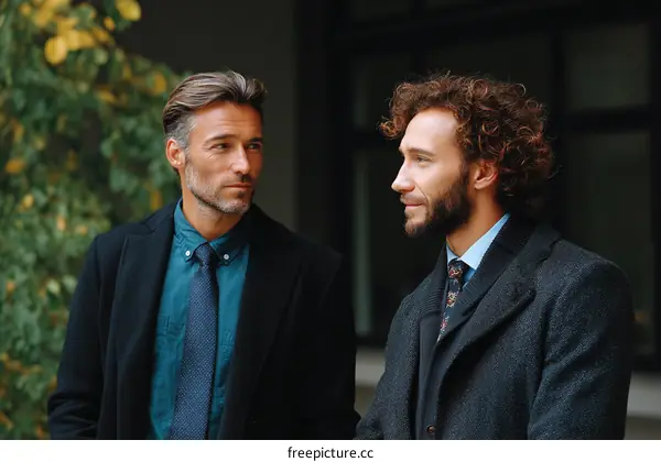 Two Caucasian Business Men in Conversation