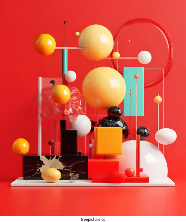 Abstract Geometric Shapes with Vibrant Colors