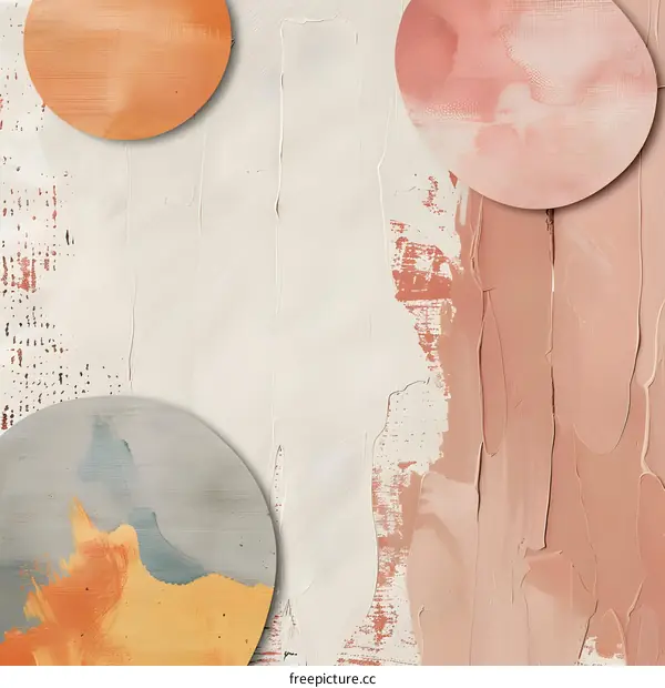 Abstract Art Background with Circle and Paint