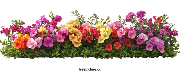 [Transparent Background PNG]Colorful Flower Border Arrangement