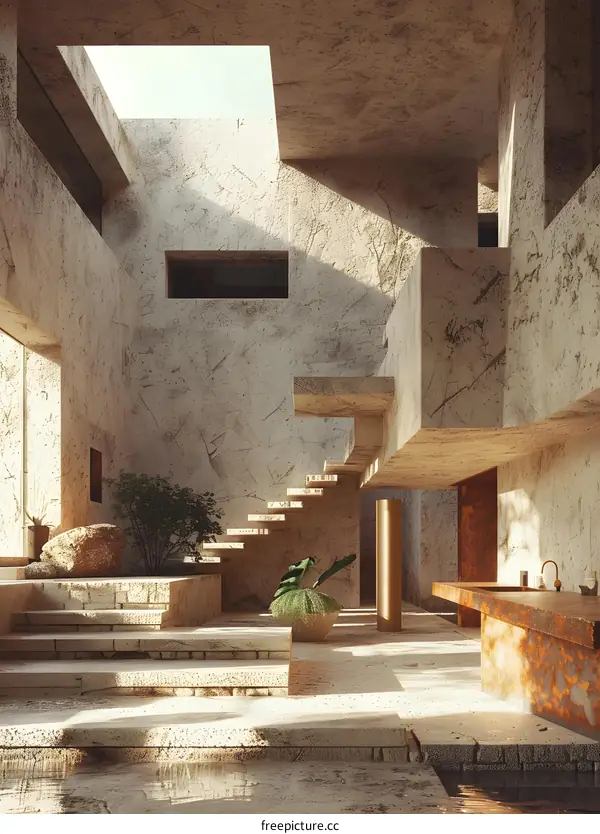 Interior of a modern house with a lot of natural light