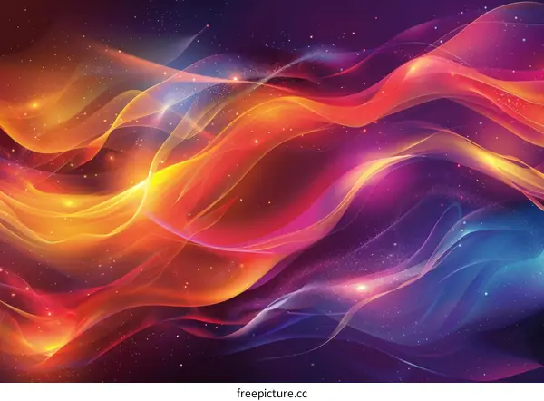 Abstract Colorful Flowing Lines Design