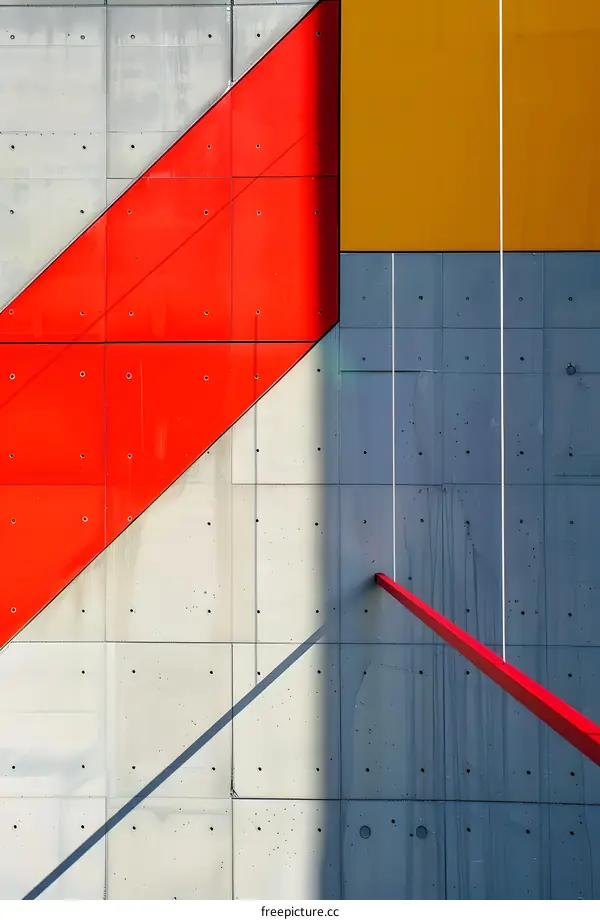 Abstract Geometric Design on a Building Wall