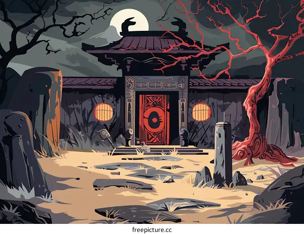 Mysterious Entrance to an Ancient Chinese Temple