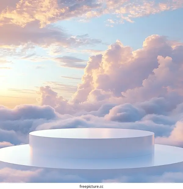 Cloud Scene with White Product Display