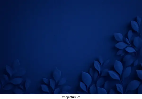Modern Blue Background with 3D Leaf Design