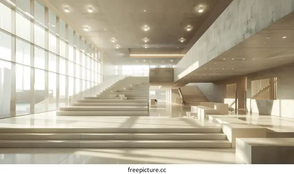 Bright and Airy Staircase in a Modern Building
