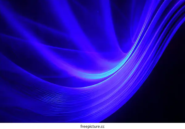 Abstract Blue Light Flowing Lines Background
