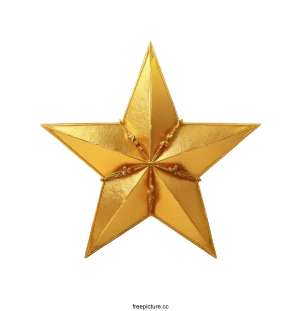 [Transparent Background PNG]Golden Star Ornament Illustration