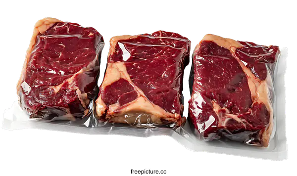 [Transparent Background PNG]Vacuum-packed Fresh Steak Cuts