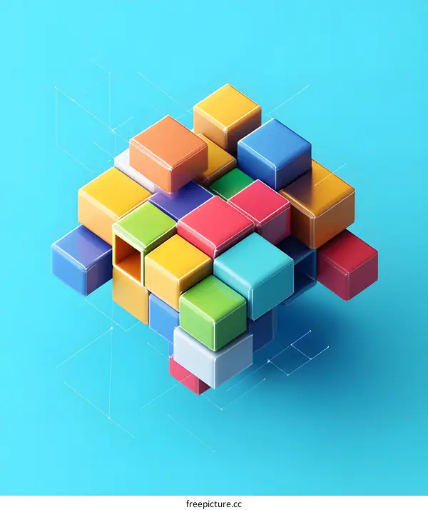 Colorful Cubes Abstract Background Design