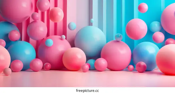 Abstract Colorful Geometric Sphere Composition
