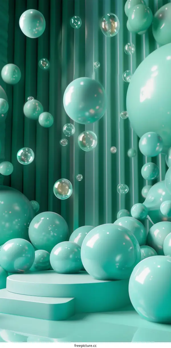 Mint Green Abstract Sphere Display