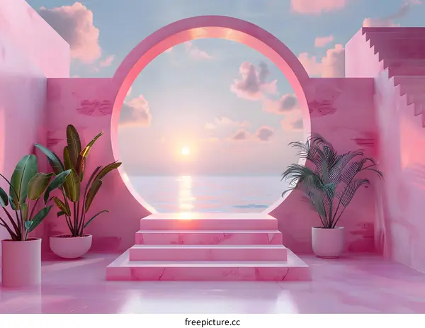 Simple geometric shapes and soft colors