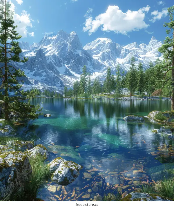 Tranquil Mountain Lake with Crystal Clear Waters