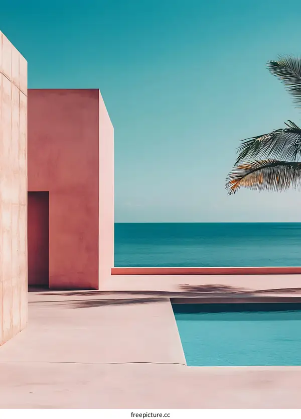 Minimalist Architecture by the Ocean with a Pool