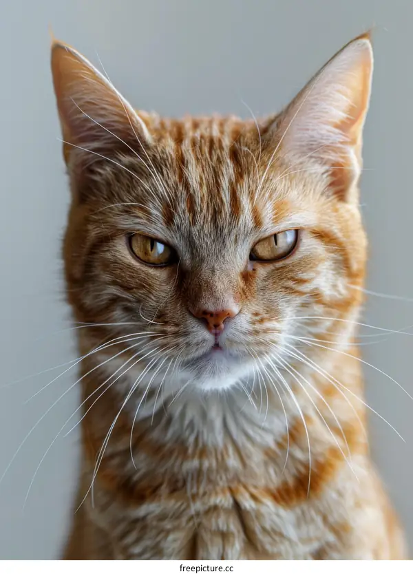 Portrait of a ginger cat looking at the camera