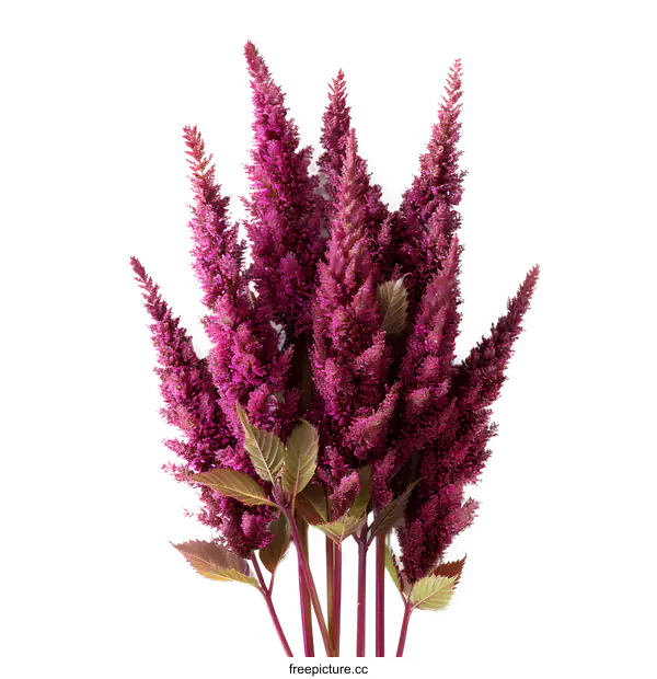 [Transparent Background PNG]Purple Astilbe Flowers on White Background