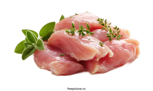 [Transparent Background PNG]Raw Turkey Breast with Herbs