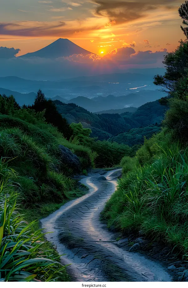 Winding Path to Sunset Mountain