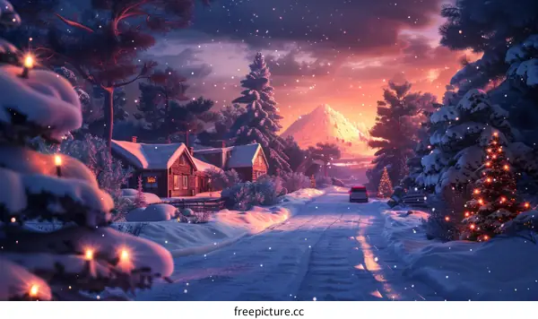 A Snowy Christmas Village