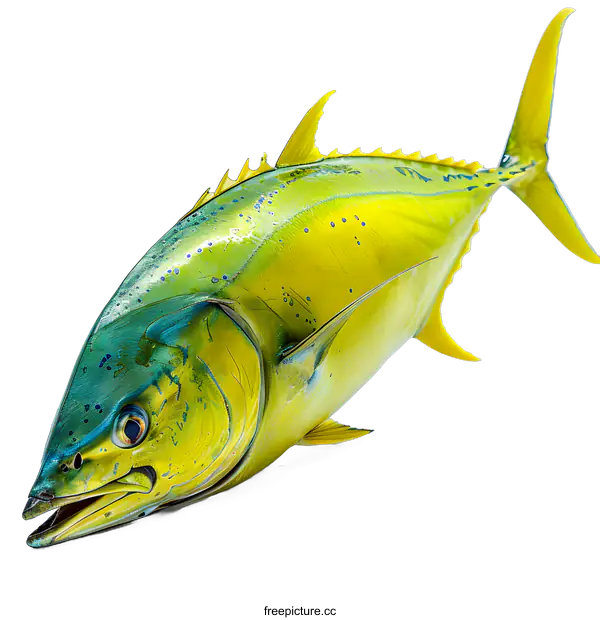[Transparent Background PNG]Yellowfin Tuna Isolated On White Background