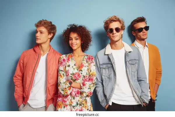 Four Diverse Friends Fashionable Portrait