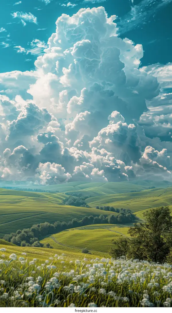 Serene Verdant Landscape with Azure Skies
