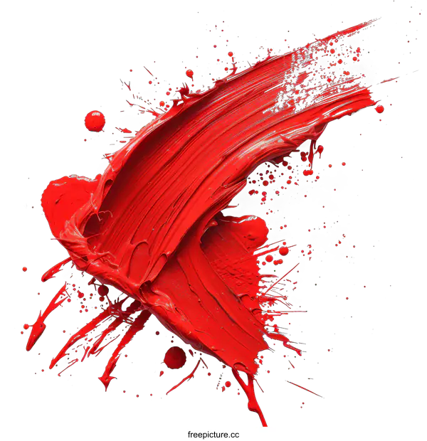 [Transparent Background PNG]Red splash of paint on a black background