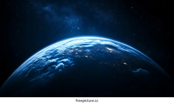 Earth seen from space at night