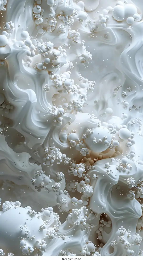 Abstract White Shapes and Bubbles