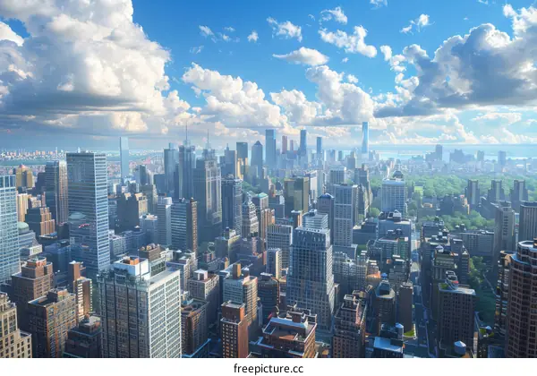 Central Park and the New York City Skyline