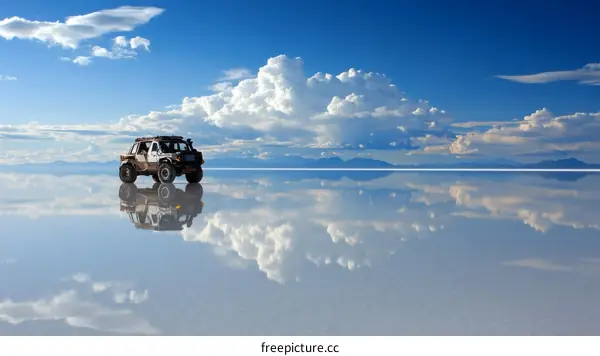 Amazing Sky Reflection on Salt Flats