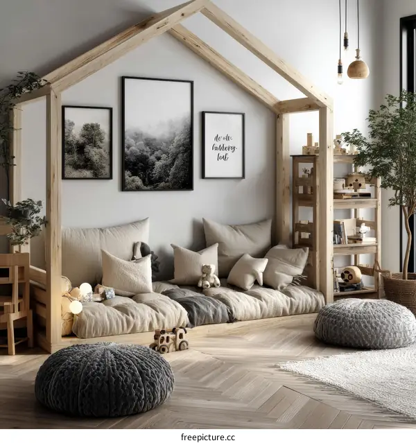 Cozy Wooden Play Area with Natural Decor