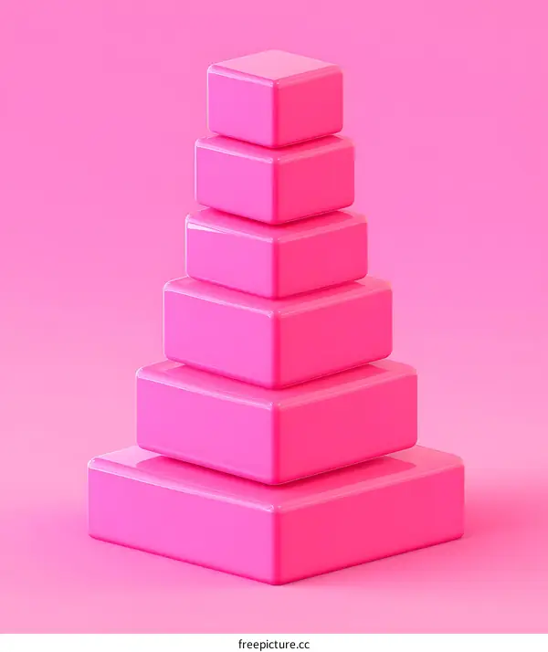 Pink Stacked Cubes Geometric Abstract Background