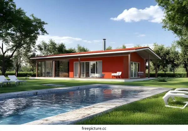 Modern House Design with Pool and Patio