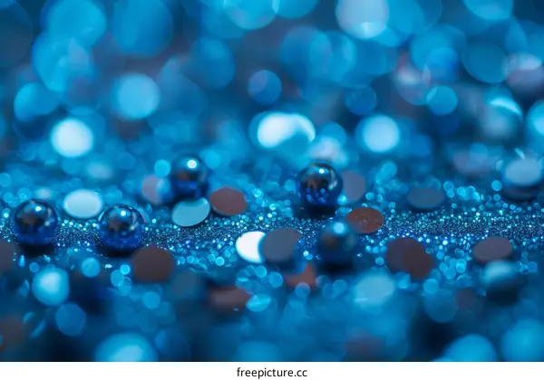 Blue glitter and beads background