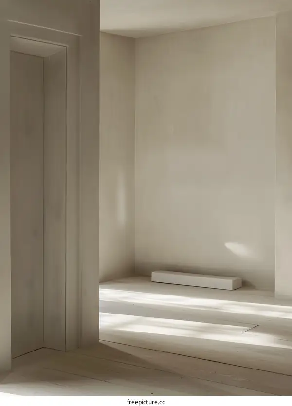 Minimalist Interior Design with White Walls and Wooden Floor