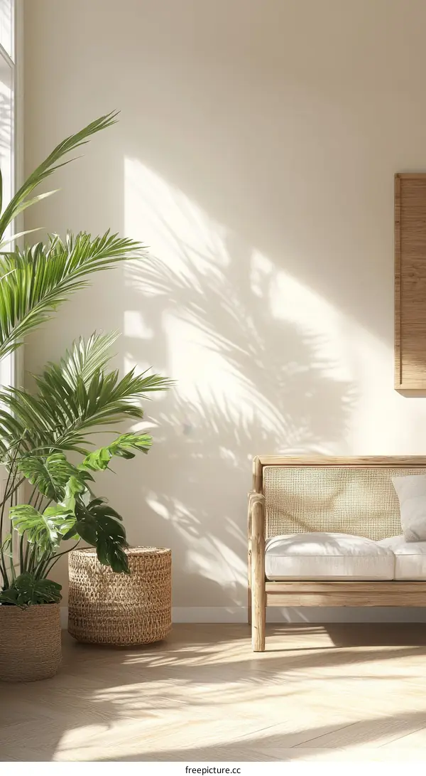 Modern Minimalist Living Room with Natural Elements