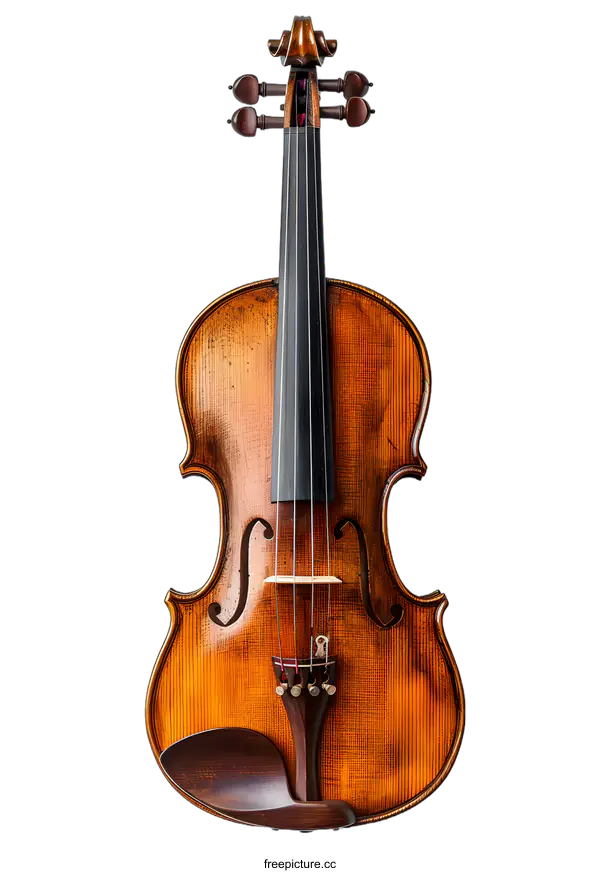 [Transparent Background PNG]An old violin hangs on a white wall