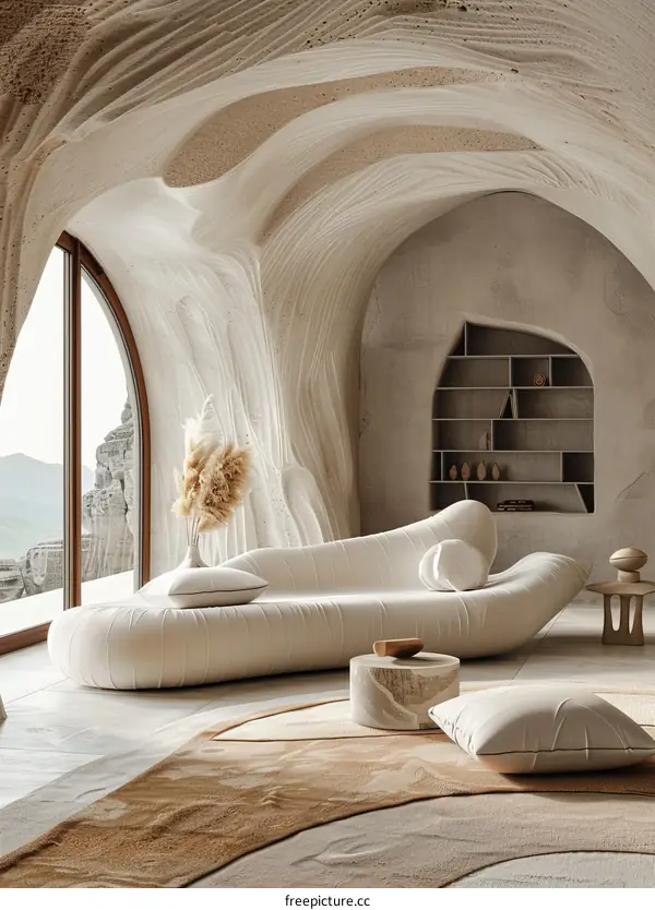 Modern Cave-Like Living Room Interior Design