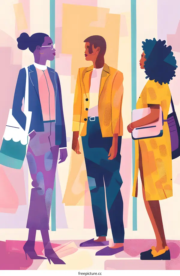 Three Friends In Stylish Outfits