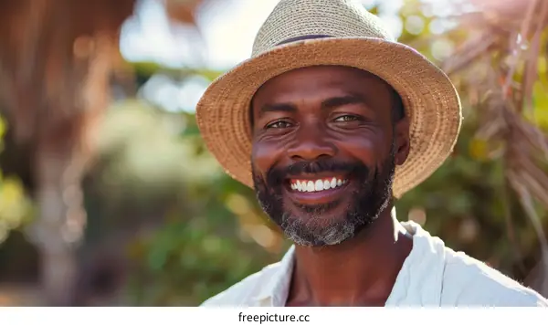 Smiling African Man Outdoors