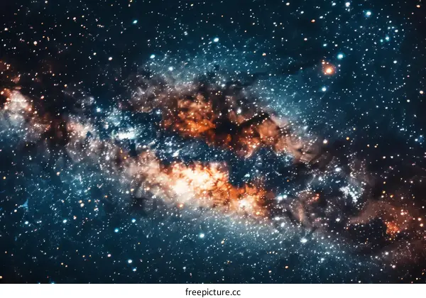 Breathtaking Space Nebula and Dazzling Stars in the Vastness of the Universe