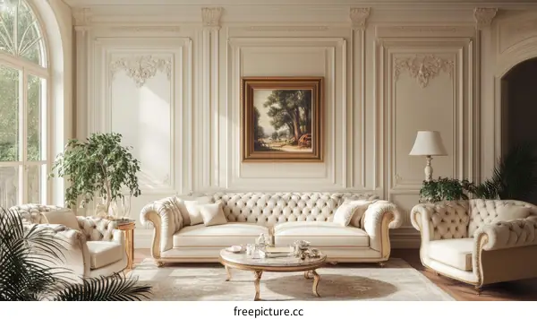 Luxury Living Room Interior Design Illustration