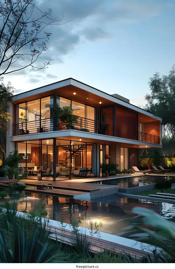 Modern House Exterior Design with Pool