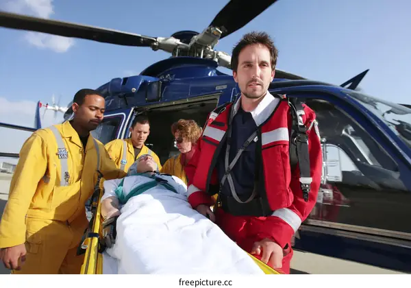 Emergency Medical Helicopter Rescue Team