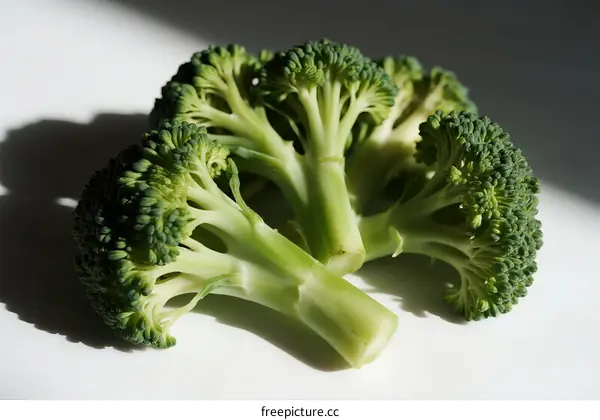 Fresh Green Broccoli Florets with Healthy Nutrition